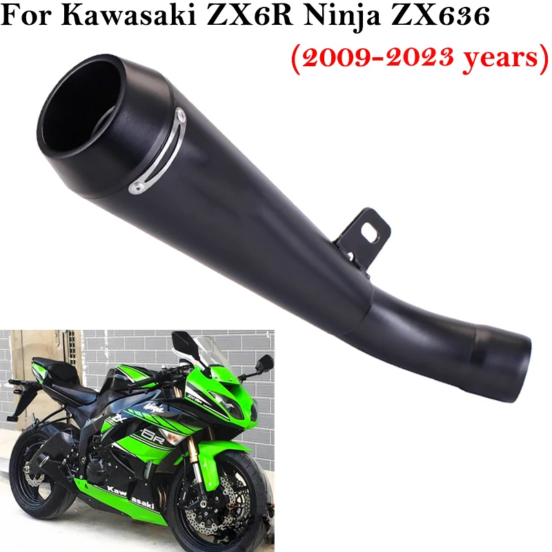 

Slip On For Kawasaki ZX6R ZX-6R Ninja ZX636 2009 - 2023 Motorcycle Exhaust Modified Muffler Tailpipe Link Pipe Escape M4 Laser