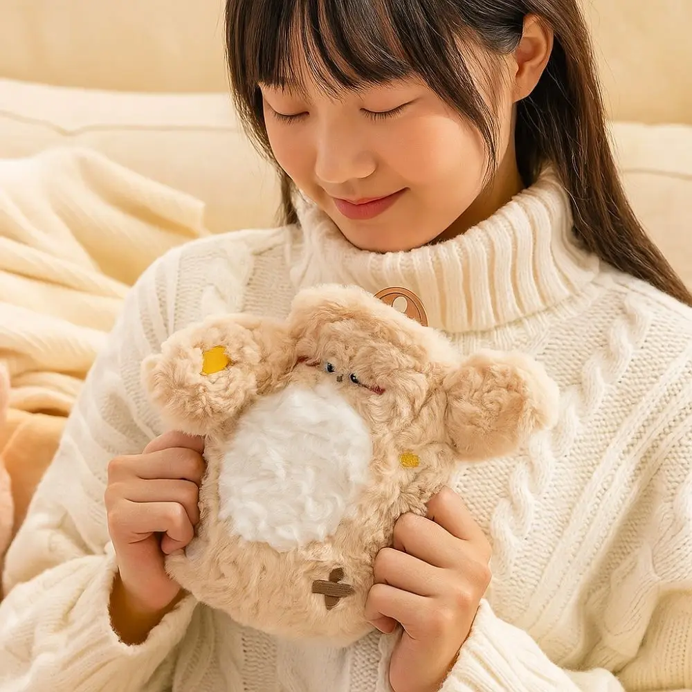Detachable Water Injection Hot Water Bottle Portable Plush Cover Warm Water Bag PVC Inner Liner Plush Hot Water Bag Belly Warmer