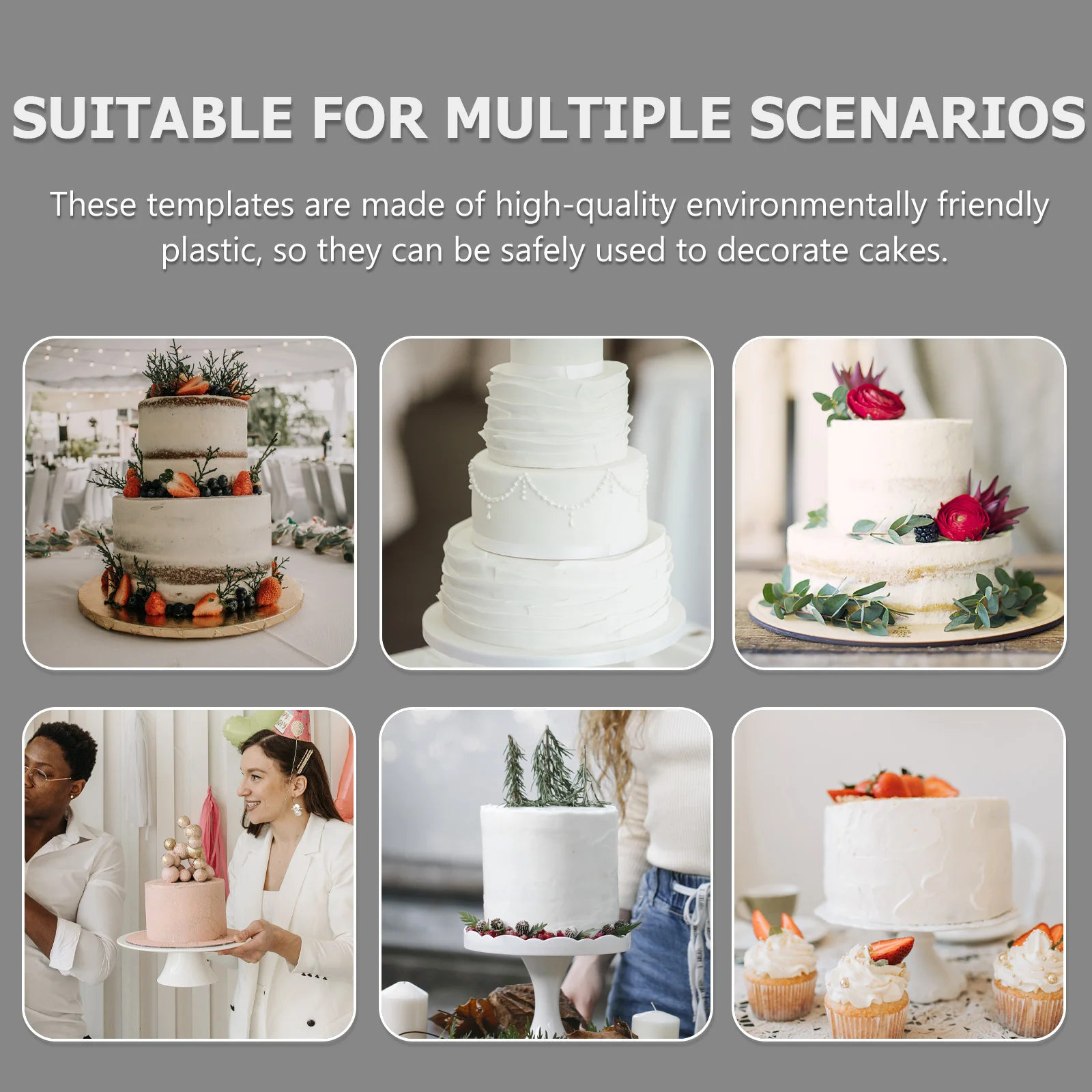 

1Set Cake Decorating Stencils Durable Plastic Cake Border Molds Baking Templates Creative DIY Tools DIY Molds Baking Templates