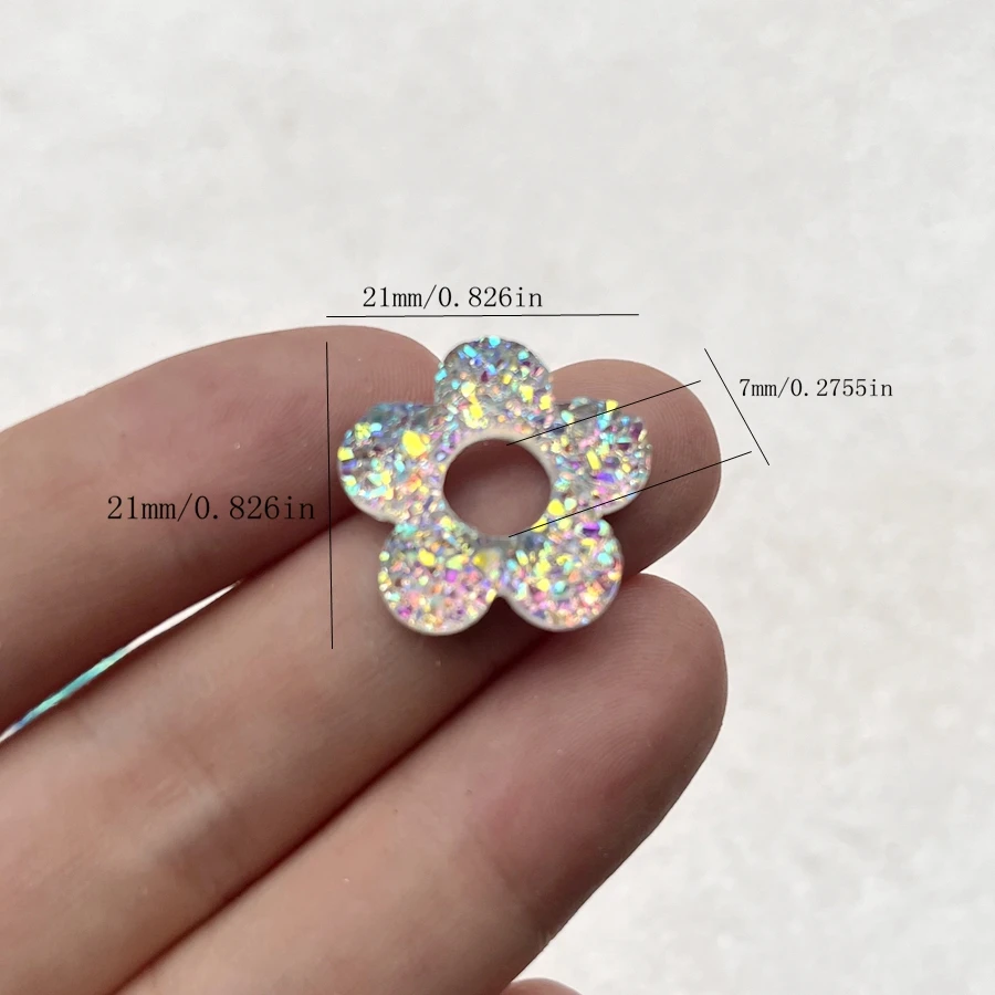 20pcs 21mm  Floral rhinestones diy jewelry Making hair accessories Decorative scrapbook Wedding decoration Flat back rhinestones