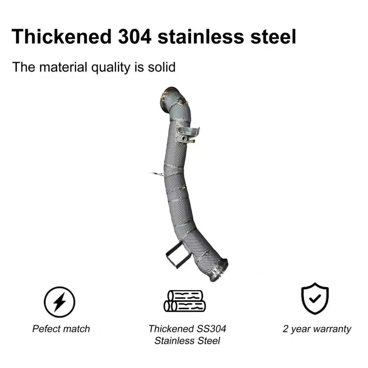 ACE Hochleistungs-Downpipe für Mercedes-Benz W206 C43 C63 2.0T AMG M139 Auspuffkrümmer mit Hitzeschild SUS304 Qualitäts-Auspuffrohr – Detail 8