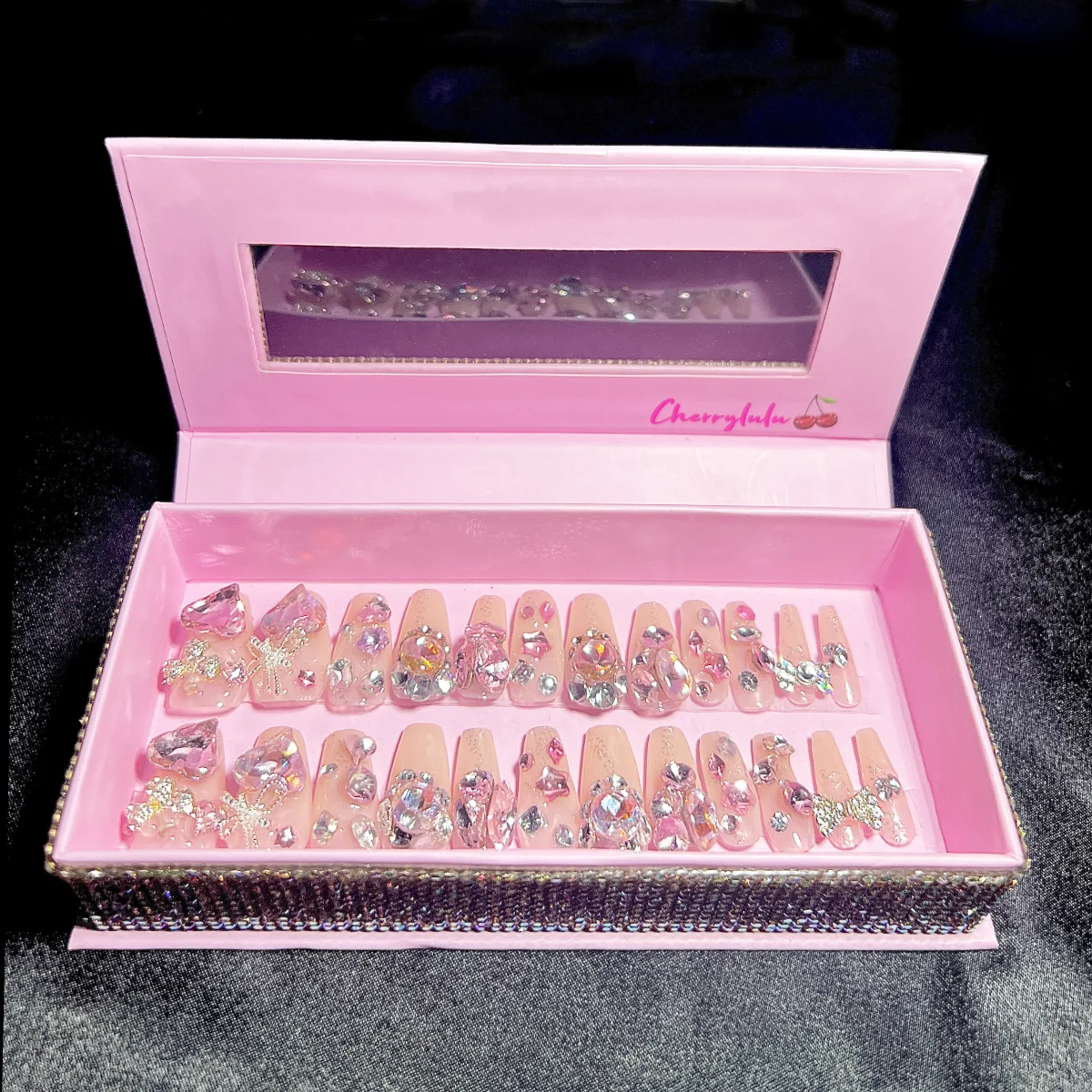 【HAND MADE】Eternal Stunning Luxury Press On Nails With Rhinestone And Crystal 24pcs