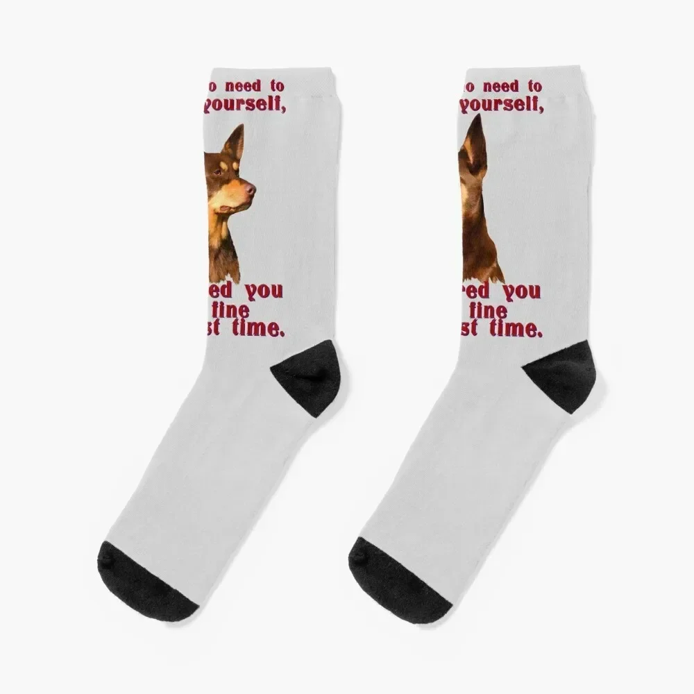 Australian Kelpie - no need to repeat yourself Socks crazy christmass gift FASHION designer Ladies Socks Men's