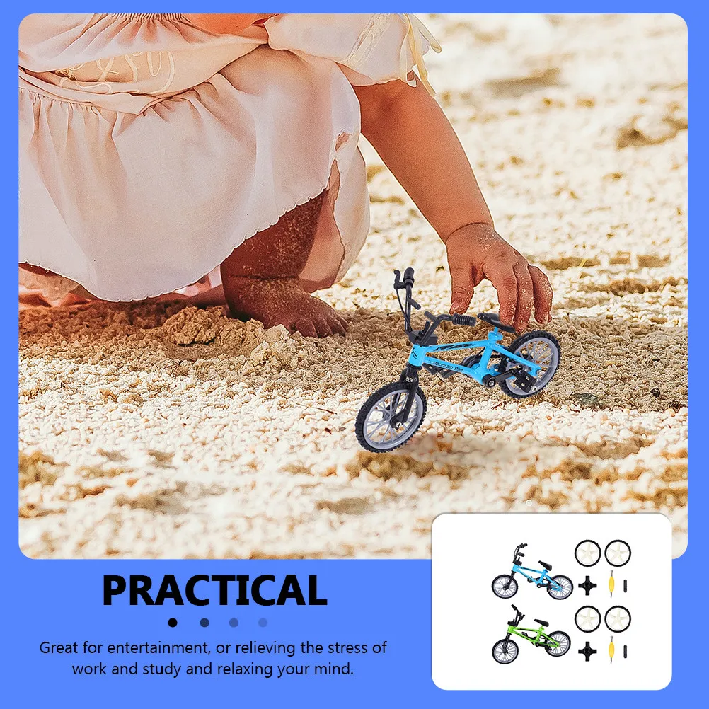 2Sets Aluminum Alloy Finger Bike Desktop Competitive Game Stress Relief Finger Coordination Activity