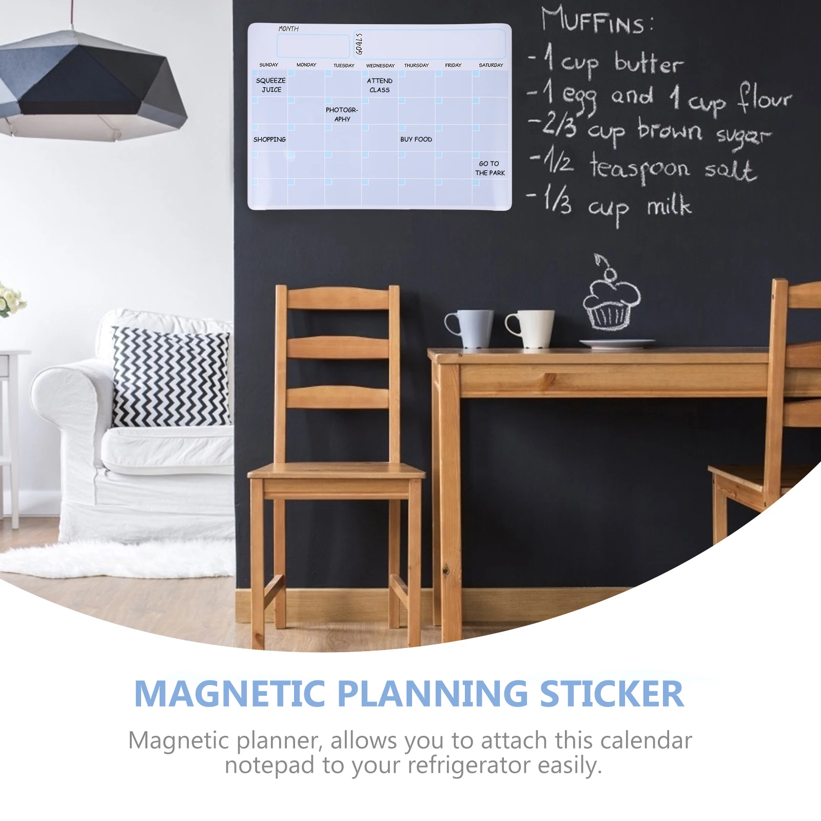 لوحة جدول شهرية قابلة للمسح، خطة مغناطيسية، مخطط رسائل الثلاجة لإعداد الوجبات، منظم أسبوعي للياقة البدنية