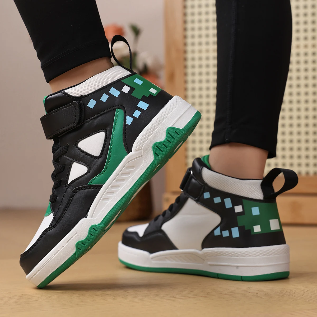 

Крутые кроссовки для мальчиков с цветовыми блоками, повседневная обувь для детей, легко надевать, с застежками-липучками, модные для подростков. JJL-D015