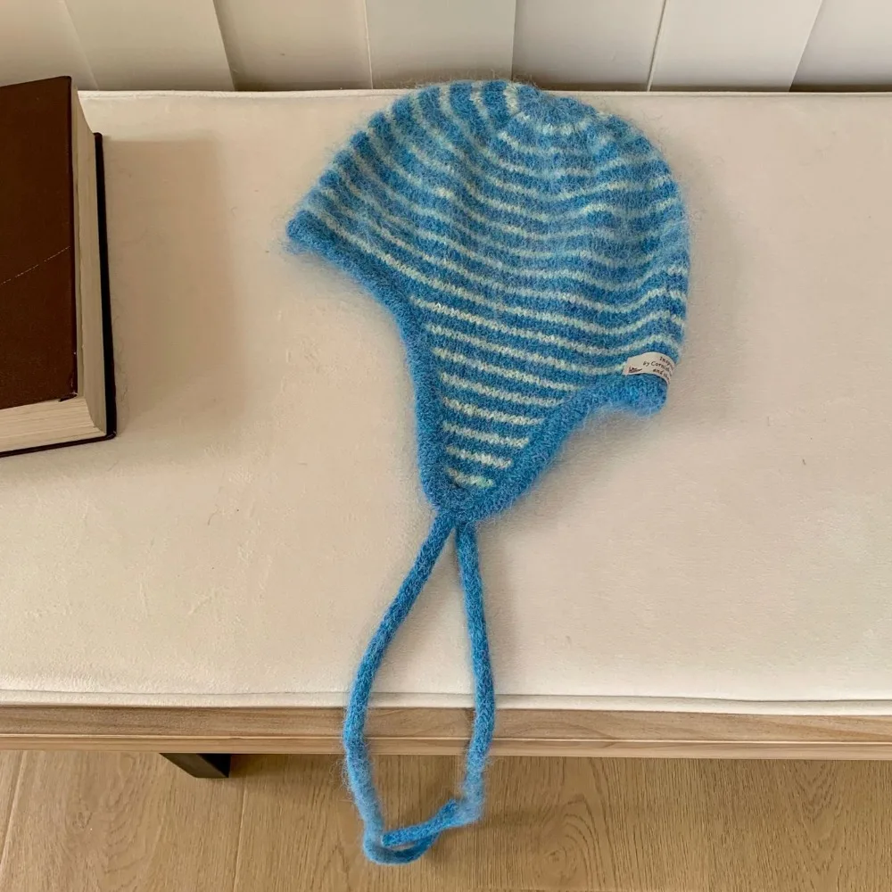 

New Windproof Knitted Hat Cold-proof Keep Warm Beanie Hat Ear Protection Casual Pullover Hat Winter Outdoor