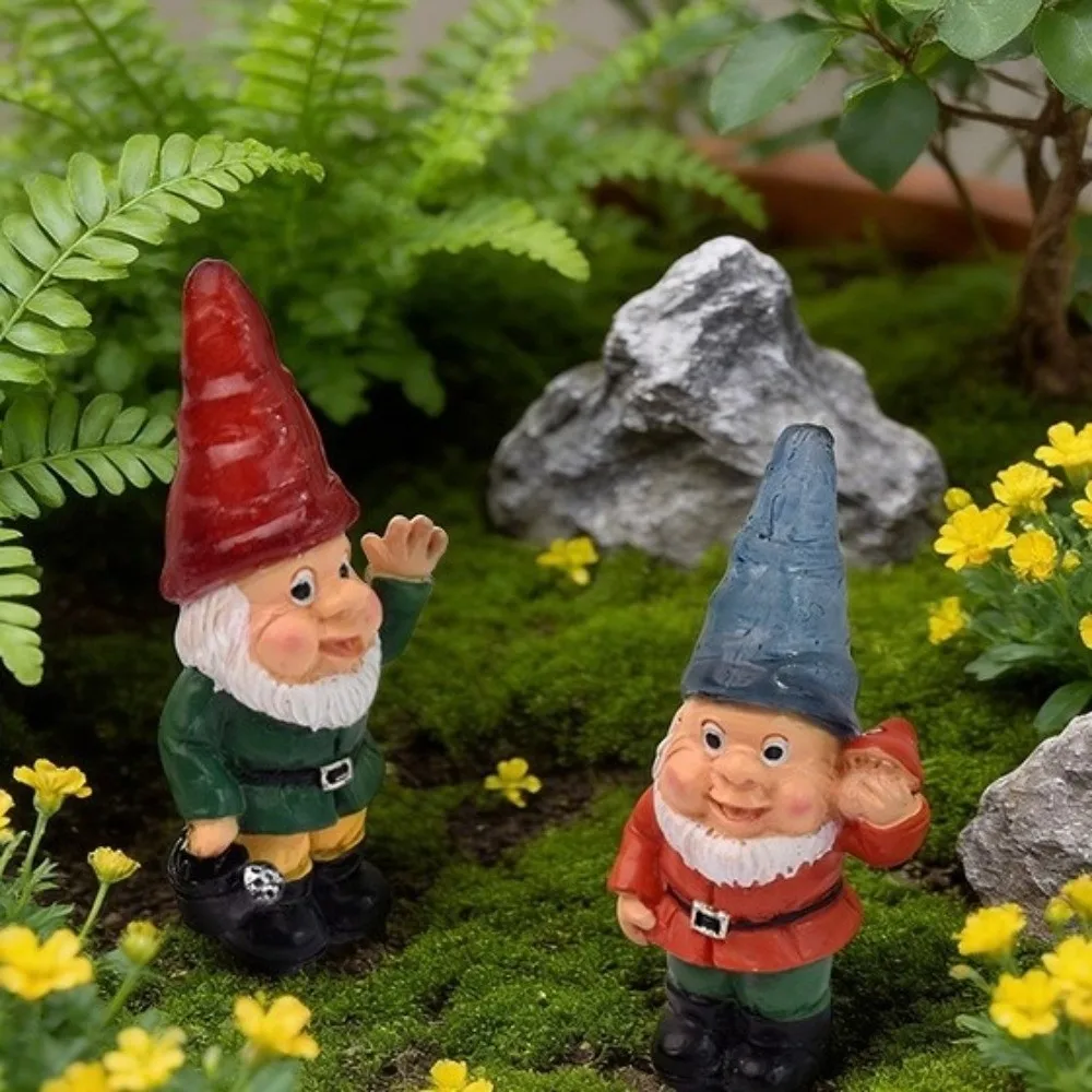 4Pcs Luminous Dwarf Elf Garden Lamp Inserting Micro Landscape Landscape Light Inserting Dwarf Resin Garden Ornament Walkway