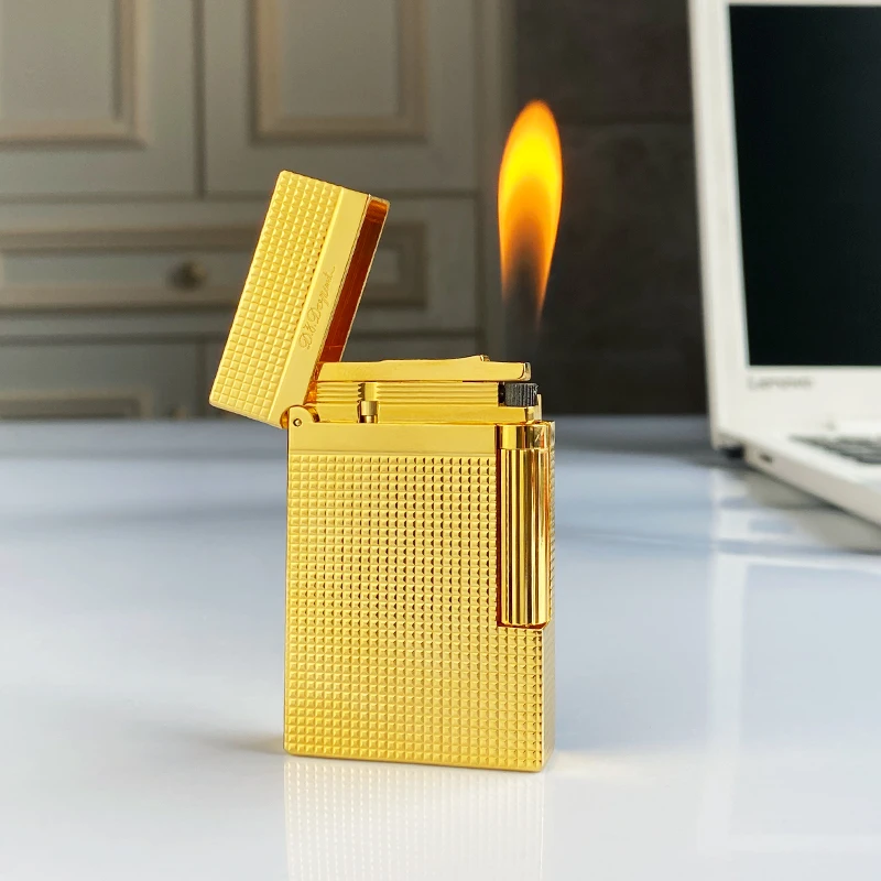 New commemorative edition single and double flame luxury lighter Ping Sound natural paint cigarette smoking butane lighter 16075