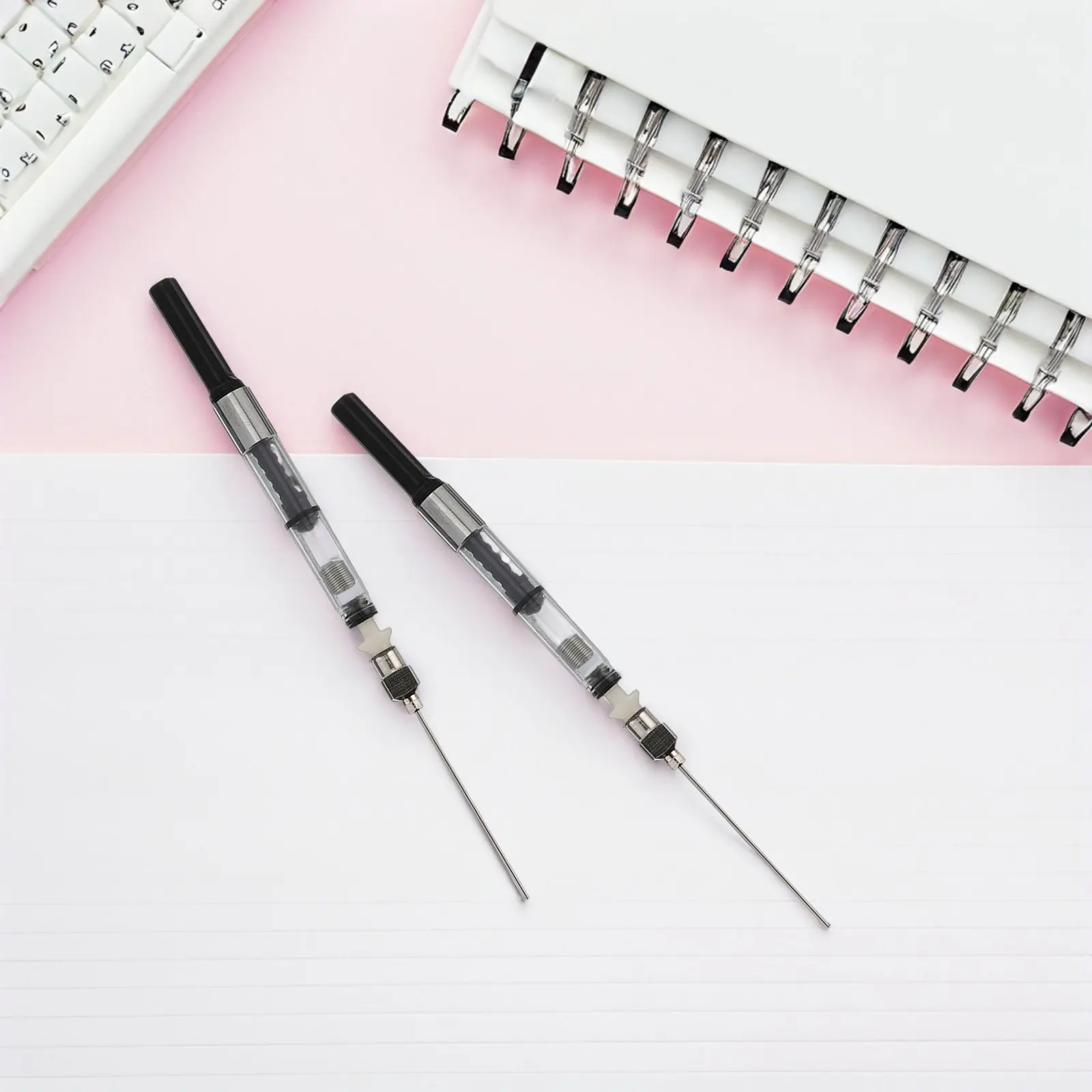 20Pcs Fountain Pen Ink Syringe Absorber Refillable Converter Compatible 3.4 2.6mm Cartridge Pen Ink Transfer Tool for Office
