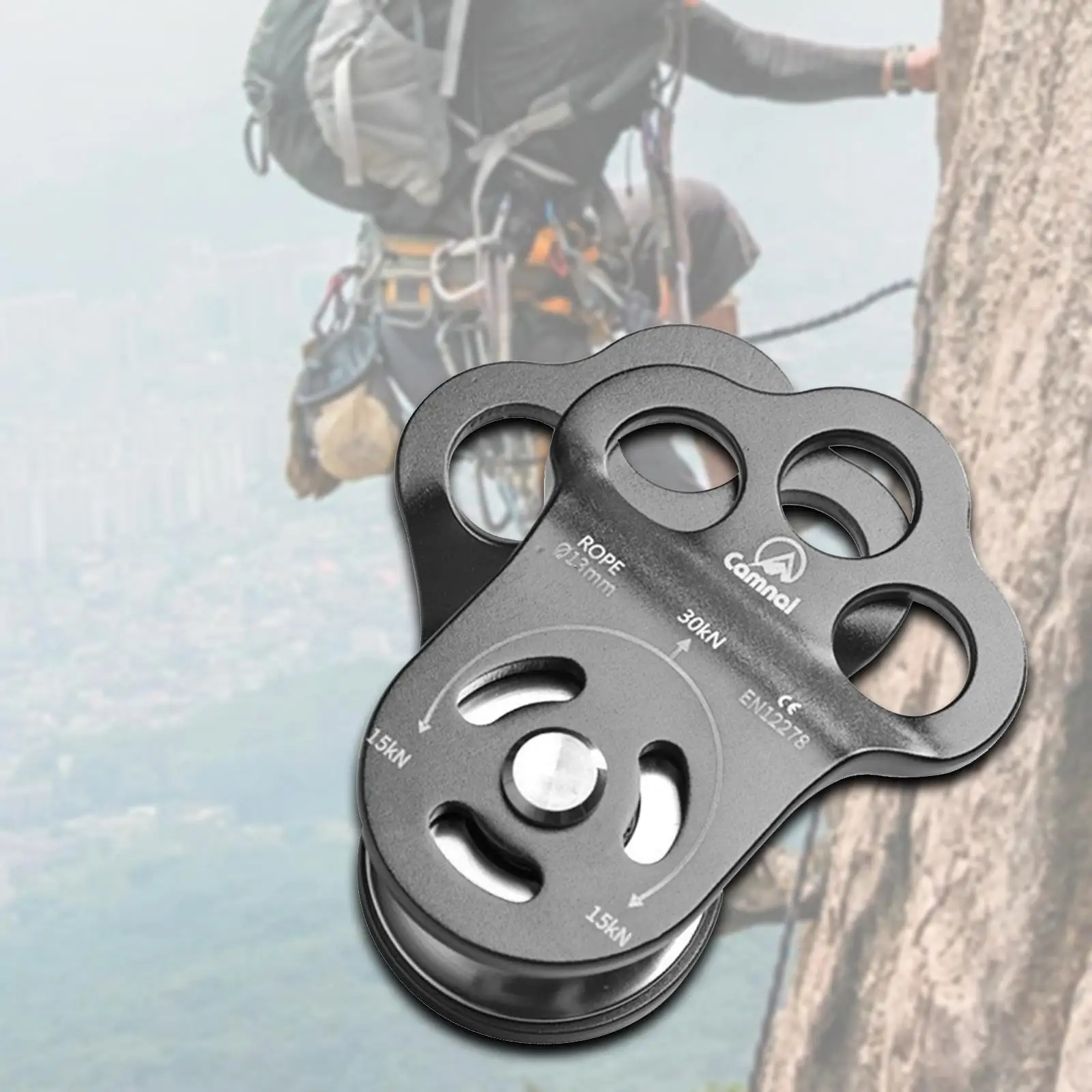 Climbing Pulley for 8-13mm Rope, Aluminum Climbing Single Pulley, Lifting Pulley, Rope Pulley for Rappelling Hiking