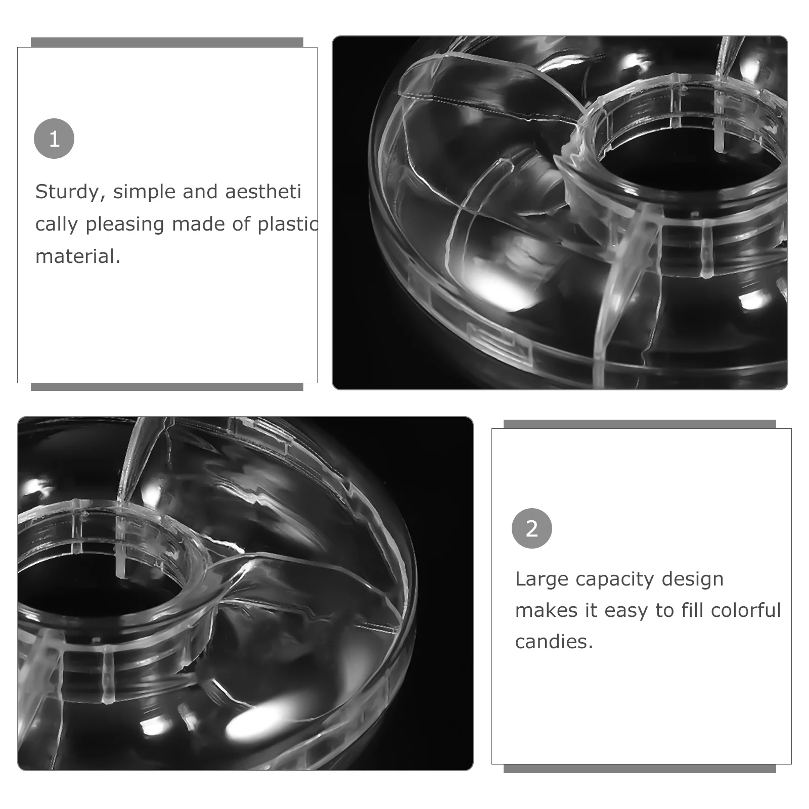 

12Pcs Donut Shape Candy Container Transparent Mini Candy Box Holder for Wedding Birthday Baby Shower Party Favor