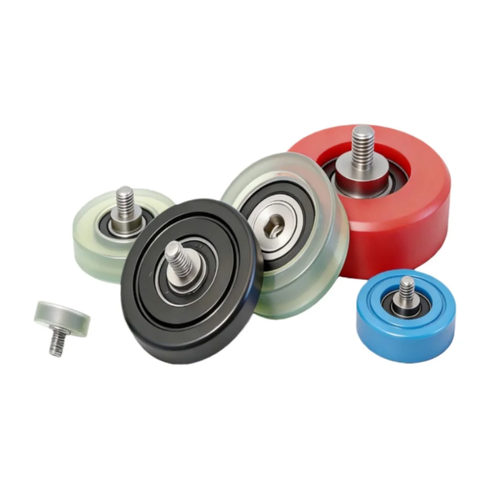 UMBH D18-D24 Polyurethane PU Coated Bearing Screw Wheel Roller Random Color Sent Industrial Casters And Wheels