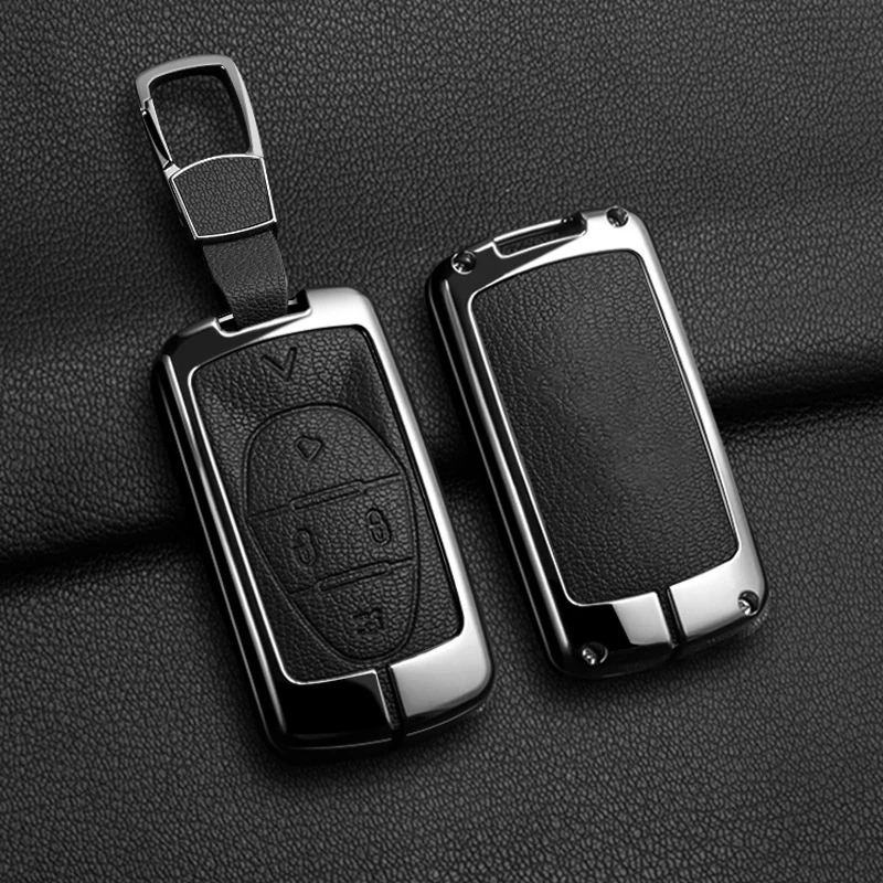 Car Key Case Cover Shell For Vinfast LUX A2.0 31EV 32EV 33EV SA2.0 VF3 5 6 7 8 9 Zinc Alloy Leather Auto Protector Accessories