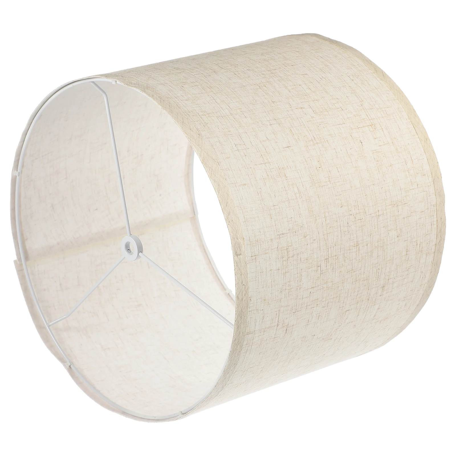 Premium Linen Lampshade Round Replacement Table Lamp Shade Iron Frame Easy Installation Simple Lightweight Ceiling Light
