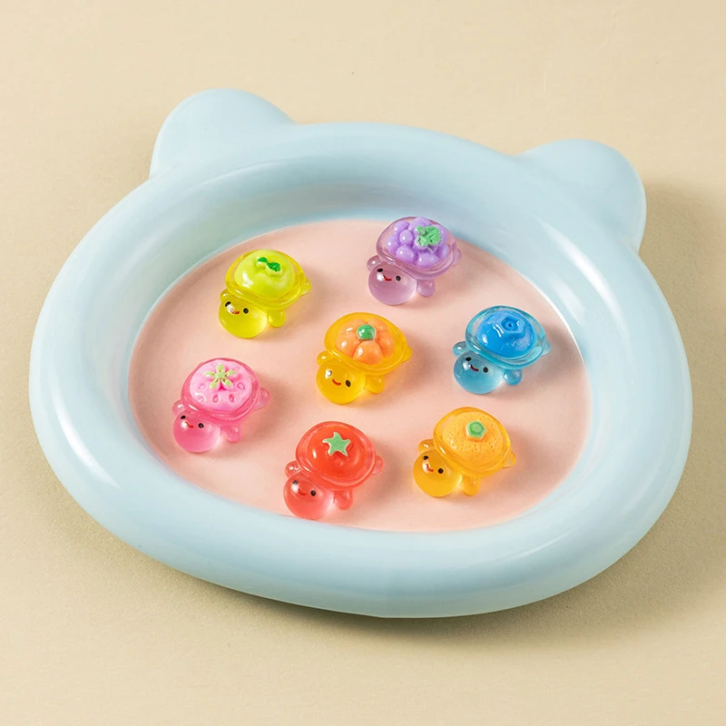 Glow-in-the-Dark Miniature Turtle Ornaments, Set of 10, for Aquarium, Garden Decor or Home Accents