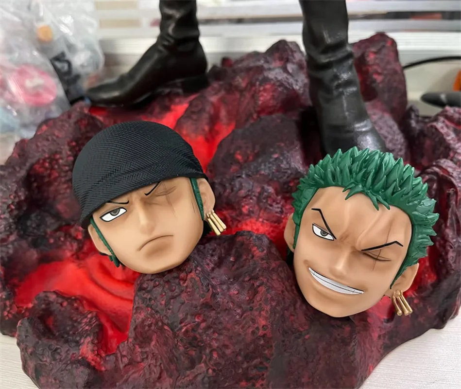 One Piece GK Plattform Großes Messer Tragen Doppelköpfige Schnitzerei Szene Statue Box Handheld Modell Spielzeug für Sammler