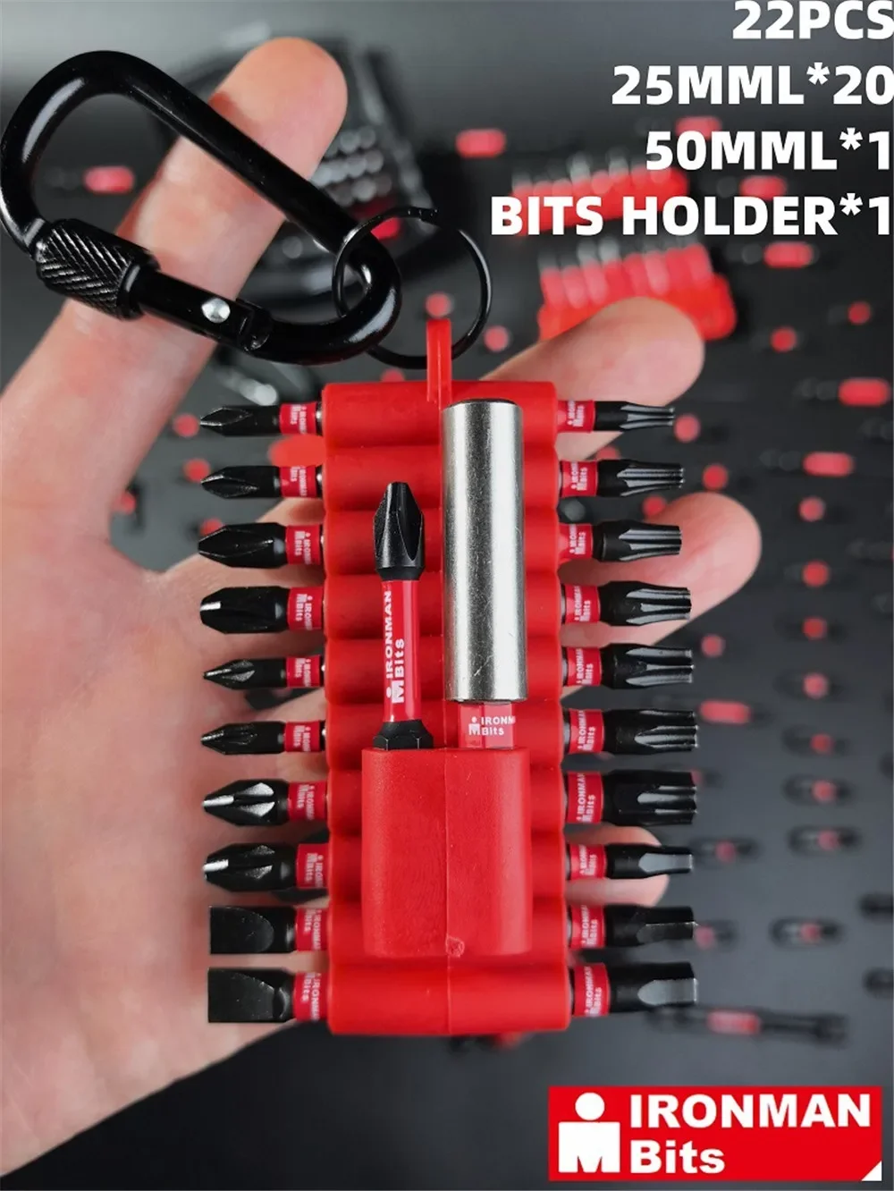 

1/4" Rubber Screwdriver Bit Holder - Carabiner Clip for Quick Replacement, Portable & Durable Design