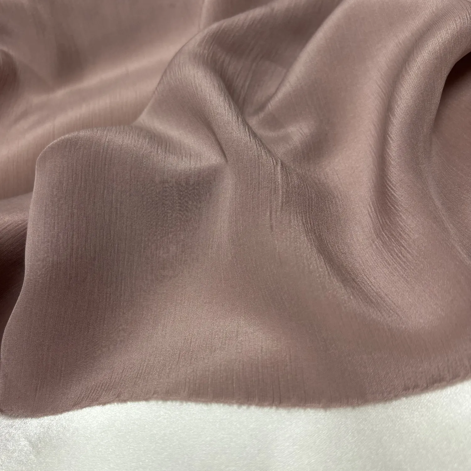 Root Pink Slightly Transparent Silk Crepe Fabric Silkworm Silk Satin Silk Crinkle Silk Bark Pleated Spring and Summer
