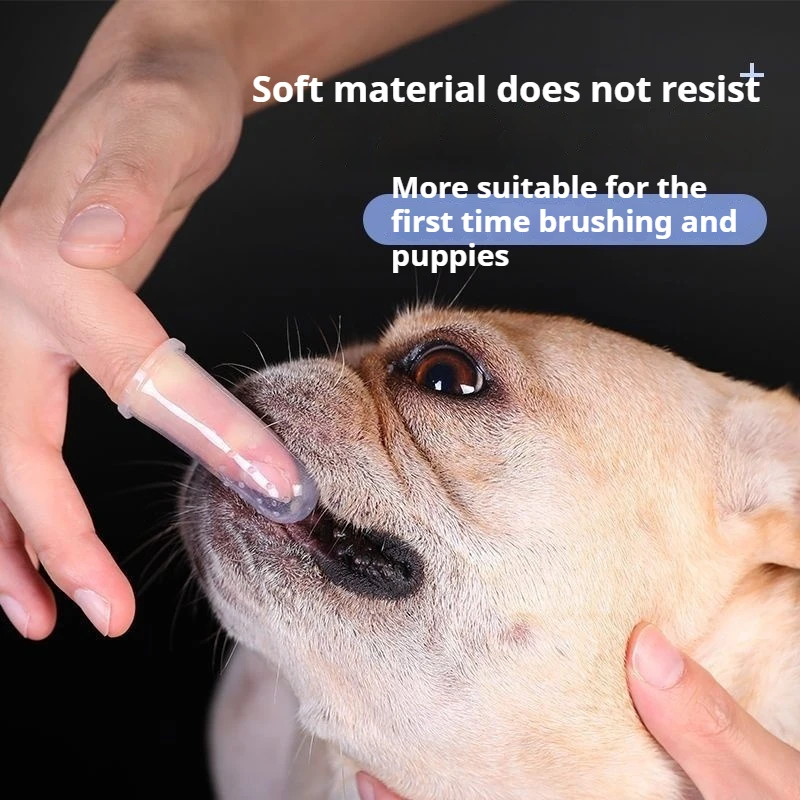 

Dog Brushing Finger Cover Toothbrush Toothpaste Set for Cats Teddy Pet Small Dog Cleaning Supplies