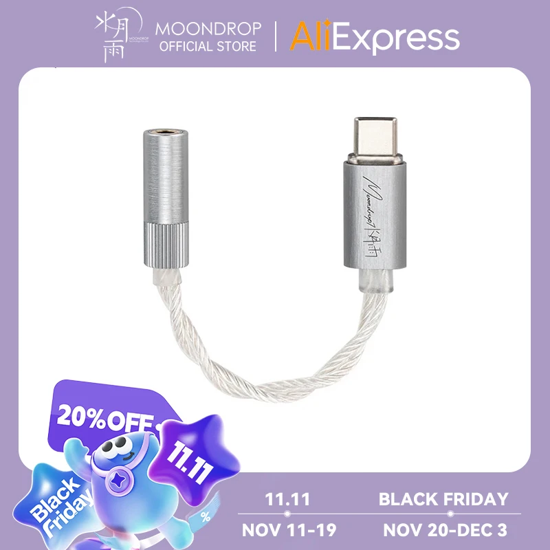 MOONDROP ECHO-A resolusi tinggi 3.5mm Amplifier dekoder USB-C DAC/AMP portabel berakhir tunggal