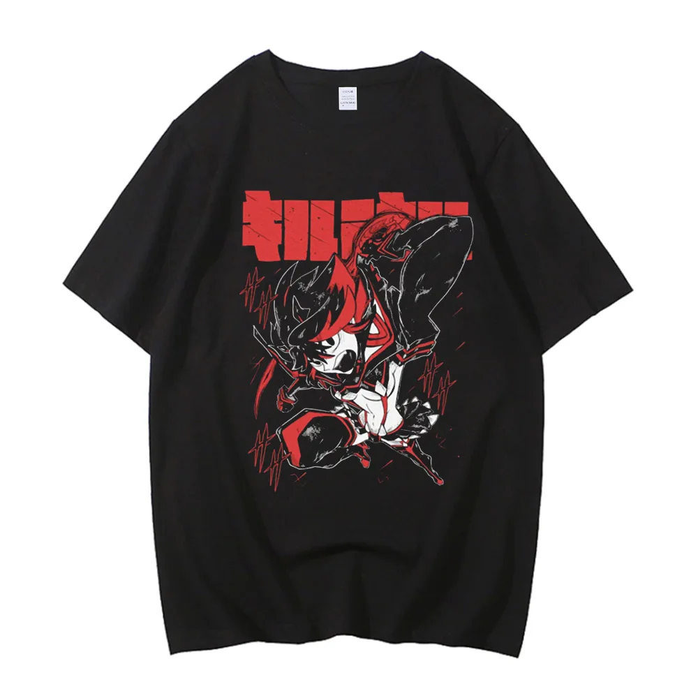 Kill La Kill Ryuko T-Shirt Girl Anime Ryuko Matoi Senketsu Black Shirt 100% Cotton High Quality Streetwear