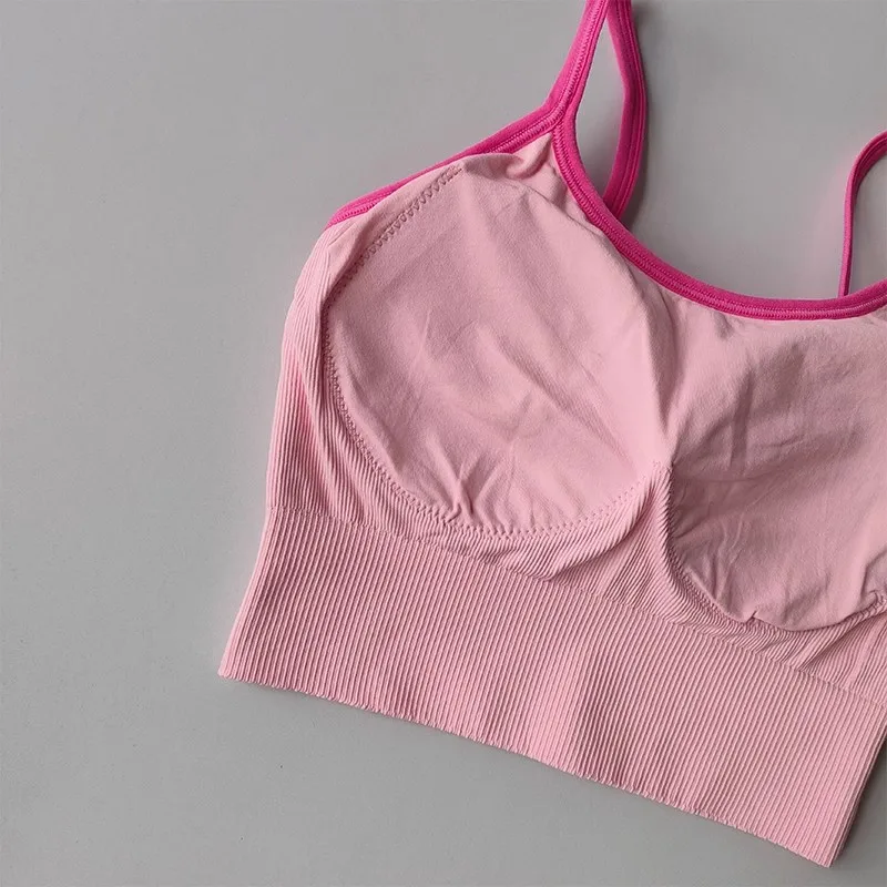Atmungsaktiver Sport-BH für Damen, Fitness-Gym-Workout-Push-Up-Camisole, Yoga-Top mit Schriftzug, Pilates-Kleidung, Crop-Top, Yoga-BH – Detail 22
