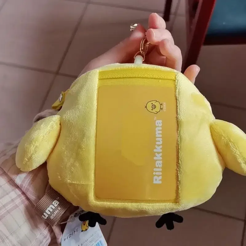 Japońska Kawaii Rilakkuma Podstawowy Kształt Twarzy Pluszowa Kiiroitori Portmonetka na Monety Kreskówkowa Puszysta Torebka na Karty Anime Gadżety Prezenty Świąteczne