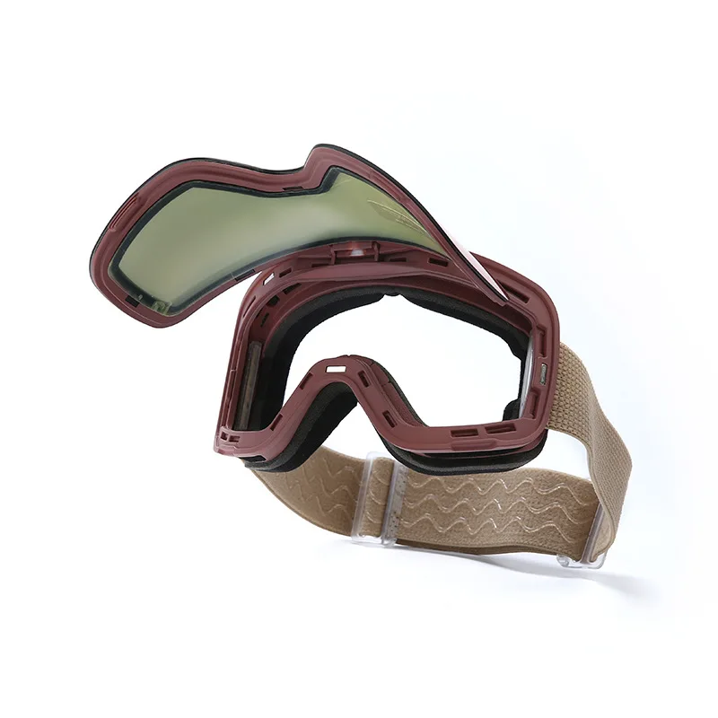 Flip Cover Óculos de esqui para adultos Óculos esféricos grandes antiembaçantes de camada dupla para passeios ao ar livre