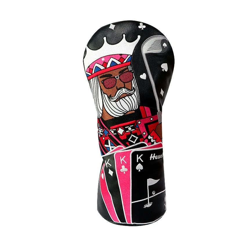 Golf Wood Head Covers, Poker Club, King, Queen, Knight ,Driver, FW UT, 1, 3, 5 UT, Headcover Protective, New