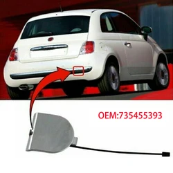 Amortecedor traseiro do carro Reboque Gancho Tampa do Olho Cap Chrome para Fiat 500, 500C, 2007-2012, 735455393