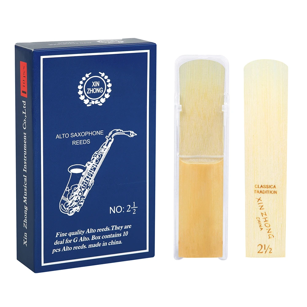 

10pcs Reeds Saxophone/Clarinet Reed Strength 2.5 Tenor/Alto/Soprano Sax Reed Woodwind Instrument Accessorie