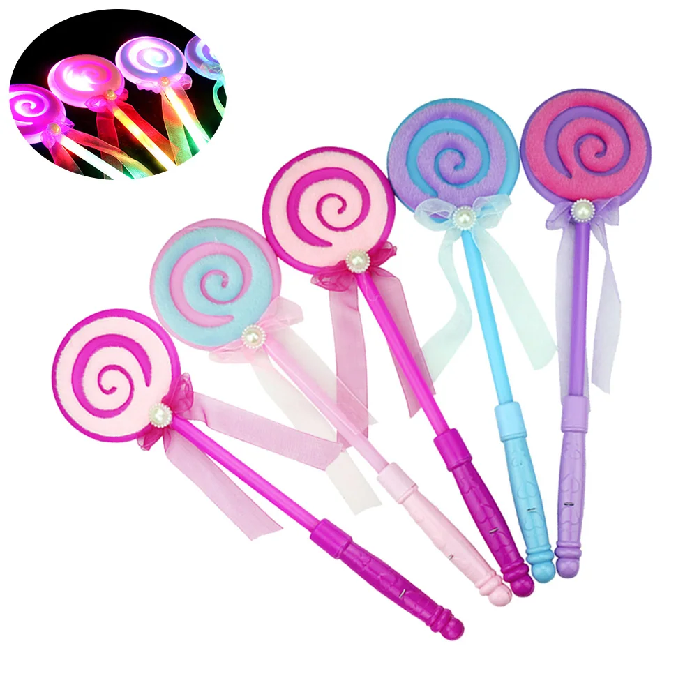 

5 Pcs Glowing Lollipop Lollipops Fairy Wand Flash Stick Light up Sticks Flashing