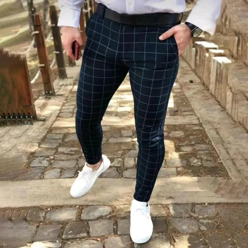 

Retro Block Printed Formal Suit Pants For Men's Spring And Autumn Fashion Business Casual Straight Leg Pants MA2