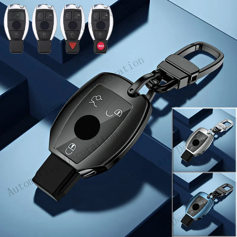 Z+ Aluminum Alloy TPU Car Key Fob Case Cover For Benz A B C E S CLS SLK CLK GLA AMG