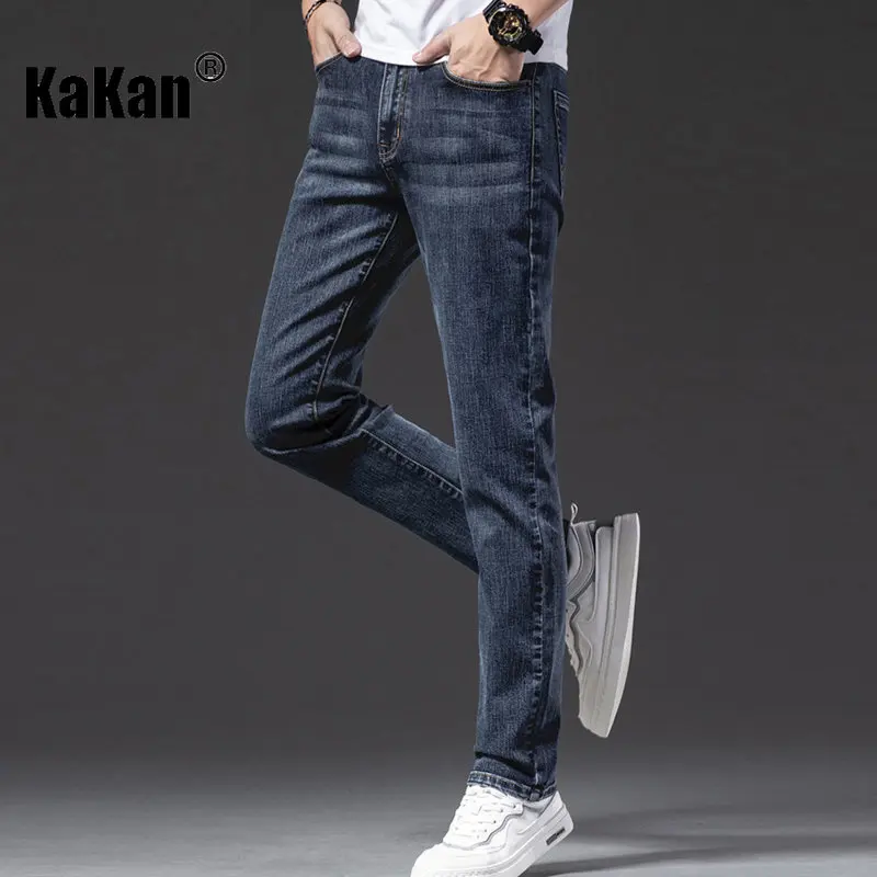 

Kakan - European and American New Straight Tube High-end Trendy Jeans for Men Thin and Slightly Elastic Casual Long Jeans42-1951