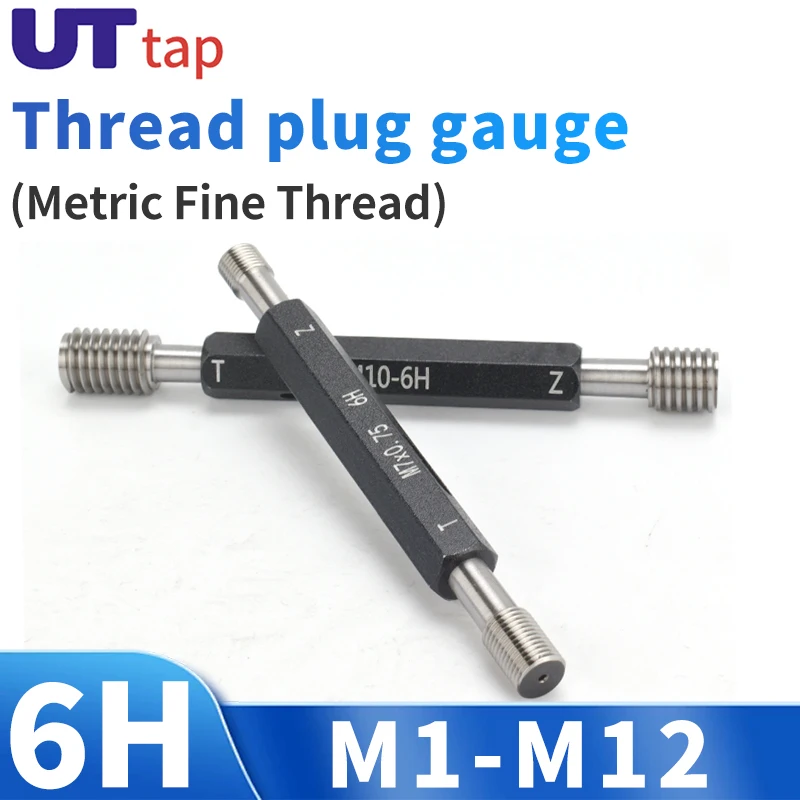 

1 pcs 6H M1-M12 Steel Metric Screw Standard Fine Thread Plug Gauge High Quality wholesale Measuring Tool