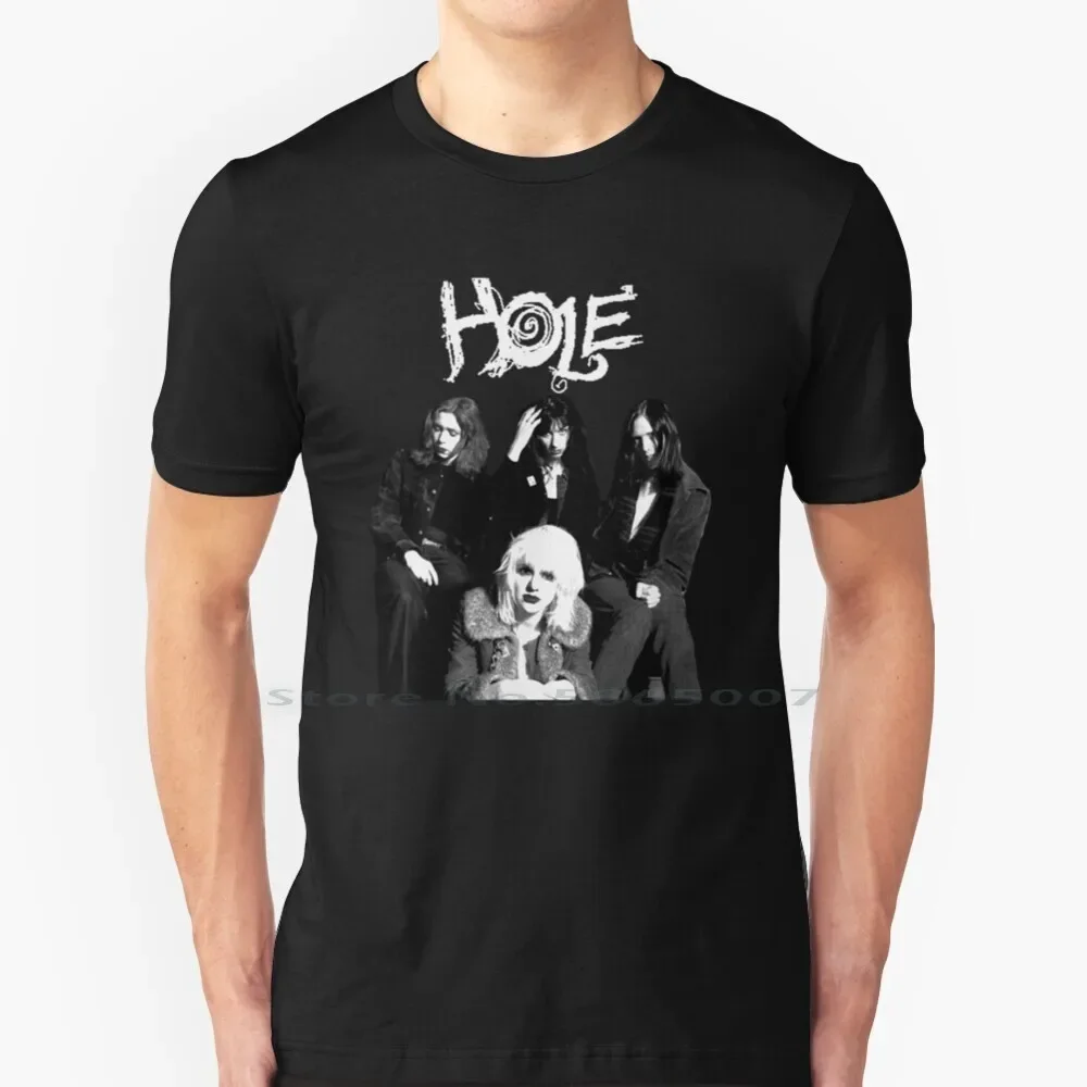 Hole-Courtney Love-With Text T Shirt 100% Cotton Hole Courtney Love Melissa Auf Der Maur Eric Erlandson Patty Schemel Jennifer