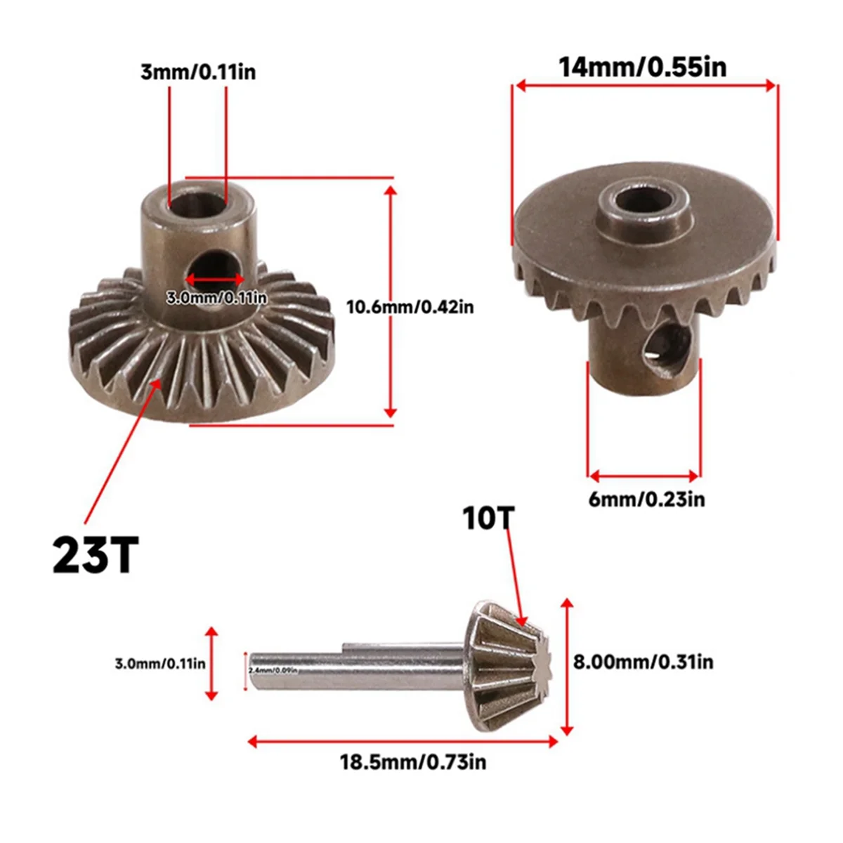 Juego de engranajes de puente de Metal para MN 1/12 99D 99s WPL C14 24 piezas de mejora de coche RC