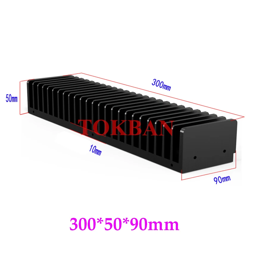 Tokban Audio 1 Pcs 300*50*67/85/90/115mm All Aluminum Class A Power Amplifier Heat Sink for Diy Amplifier Audio Accessories