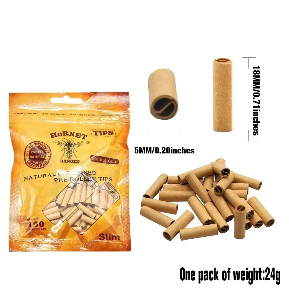 WE PUFF-Filtro Natural de Cigarro Não Refinado Pontas Pré-enroladas, Papel de Rolamento para Laminados à Mão, Acessórios de Cigarro, 5mm, 6mm, 7mm