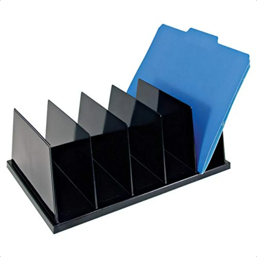 Офисный переработанный большой стандартный сортировщик с 5 отделениями, 13,5 x 9 x 5 дюймов, черный 26192