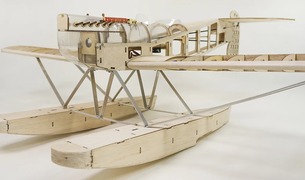 DW Hobby S26 Hansa-Brandenburg W.29 1.4M Balsa Kit – 55in WWI Seaplane Laser Cut Wood RC Plane - view 3