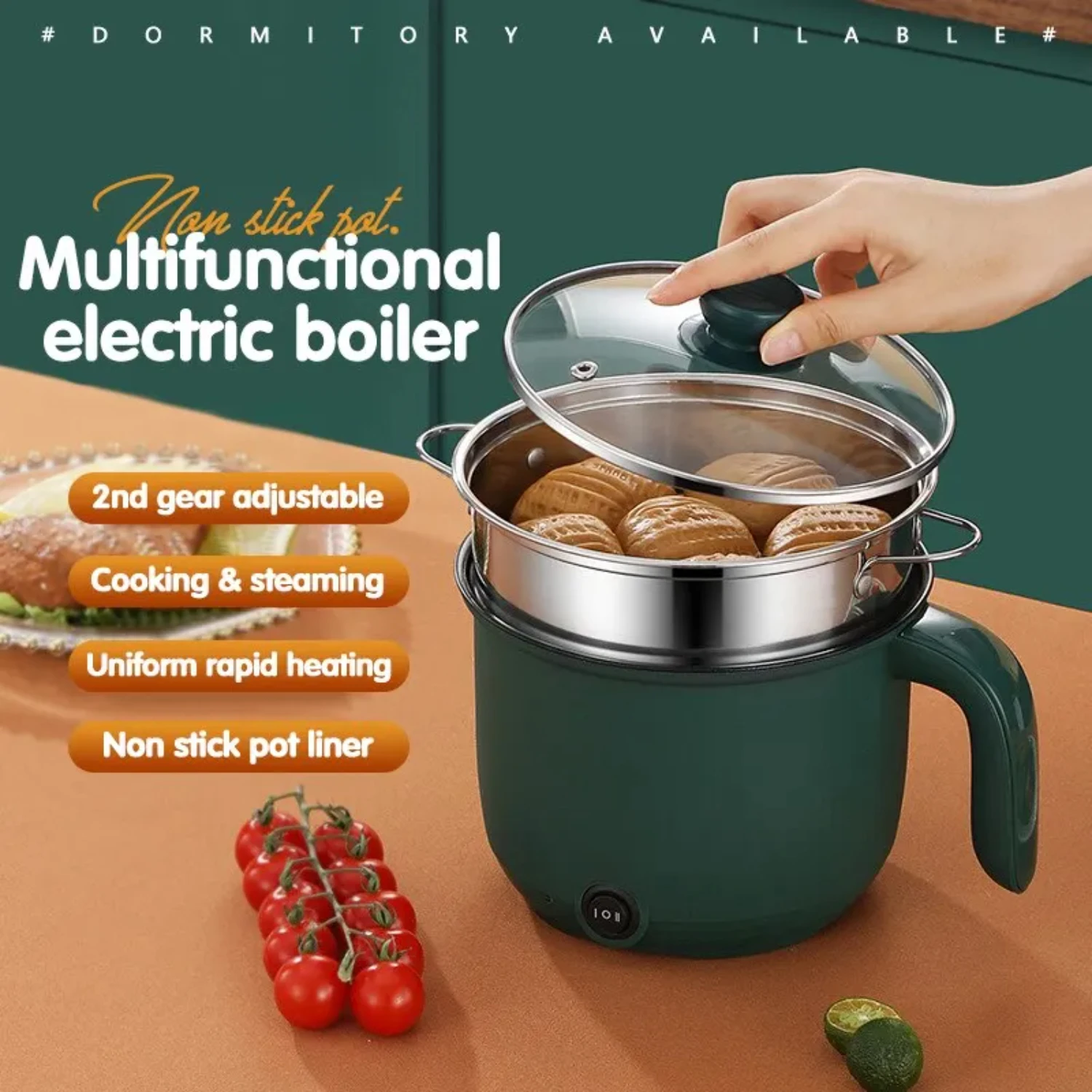 New Mini Portable Non-Stick 1.5L Capacity Multifunctional Cooking Pot - Convenient Utility Electric Rice Cooker and Safe Stockpo