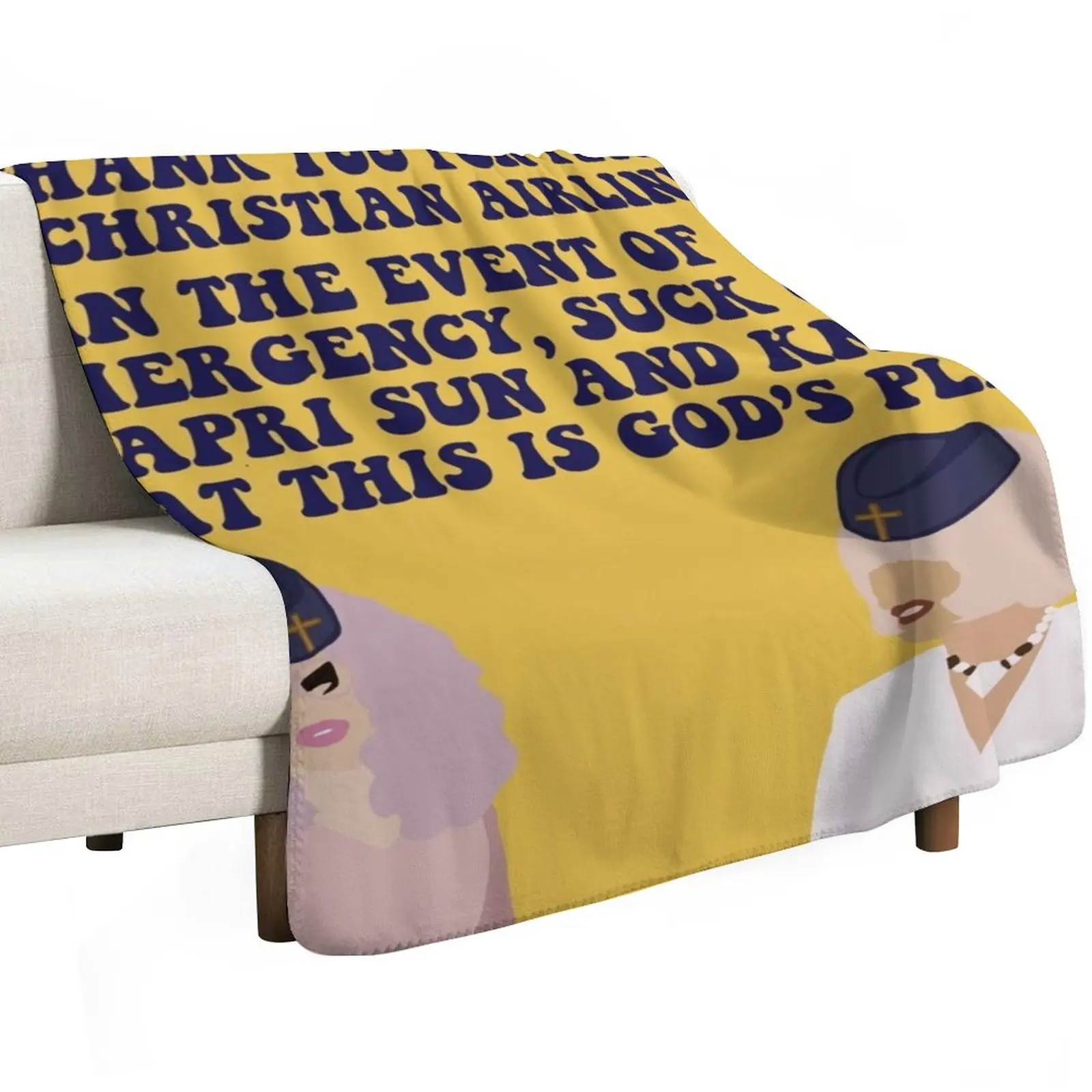 

Trixie and Katya Christian Airlines Throw Blanket warm for winter Stuffeds Soft Plush Plaid Hair Blankets