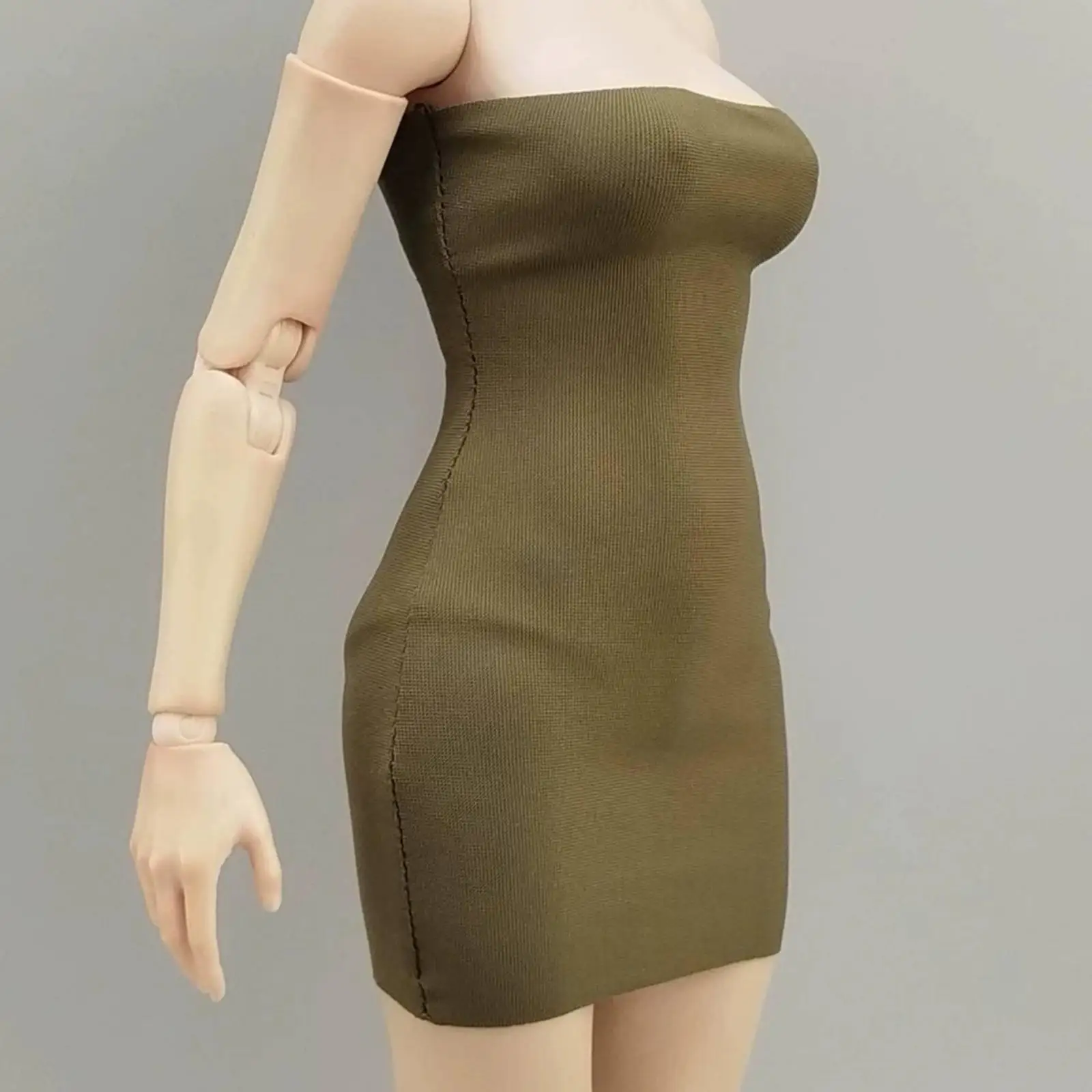 Strapless Mini Dress for 30cm BJD Dolls Stretchy Solid Color Doll Clothing for 1/6 Scale Action Figure Collection