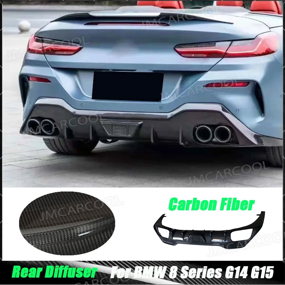 

Для BMW 8 серии G14 G15 2-дверный 2019 2022 спортивный автомобильный задний диффузор из углеродного волокна, задний бампер, диффузор, спойлер для губ