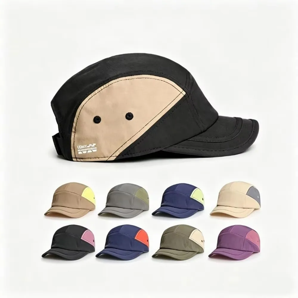 Outdoor Short Brim Baseball Cap 5 Panel Mesh Quick-Dry Plain Hat Breathable Duckbill Cap for Men Women