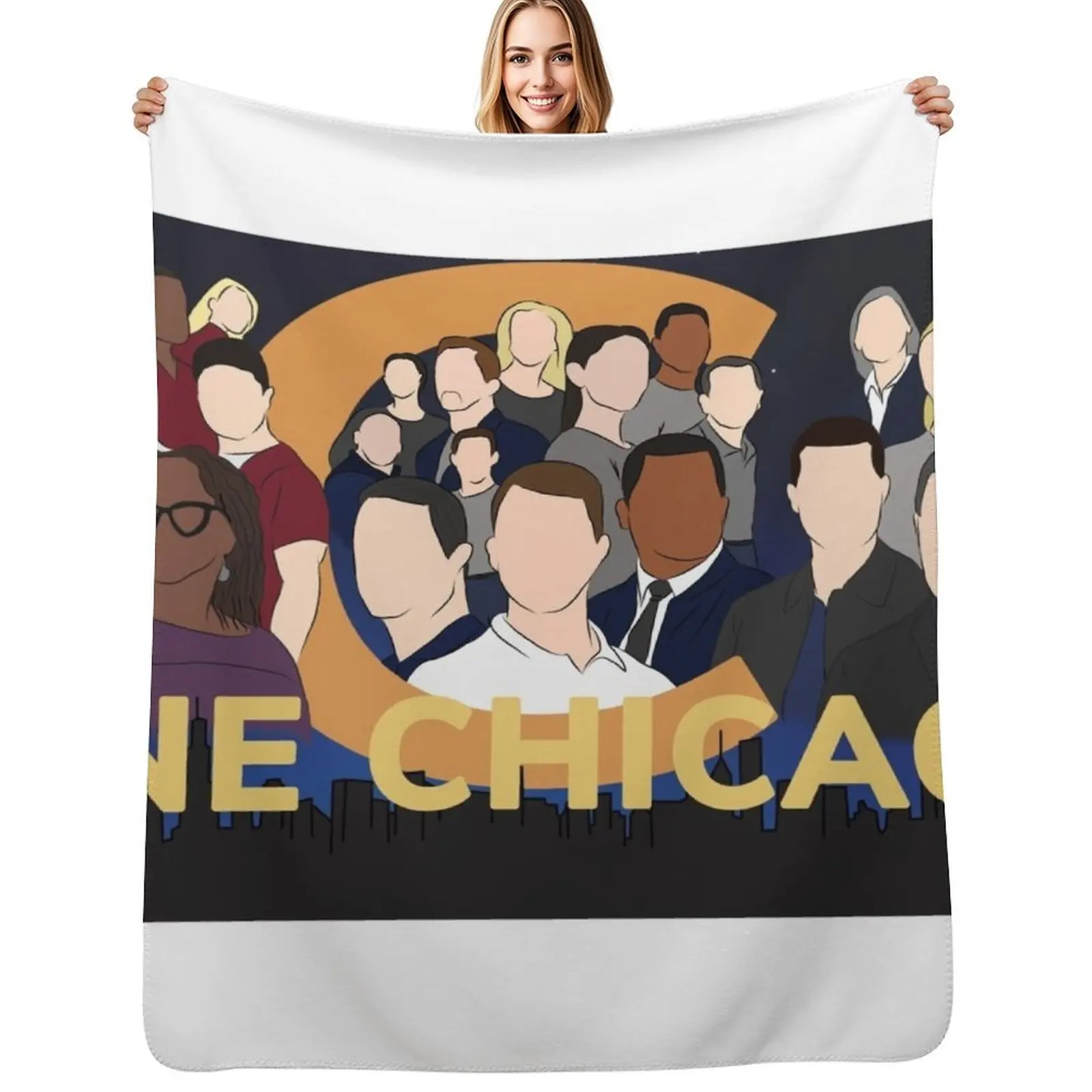 One Chicago Poster Throw Blanket Soft Comfort Blanket for Reading Watching TV