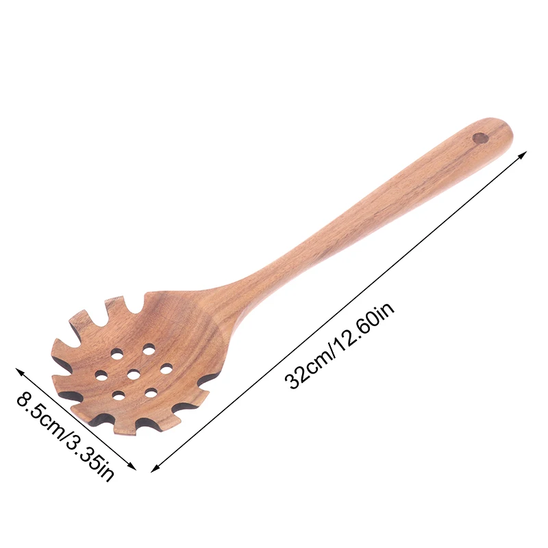 1Pc Wooden Spaghetti Server Strainer Spoon Mixing Spoon For Cooking Slotted Spoon Handmade Natural Colander Spoon